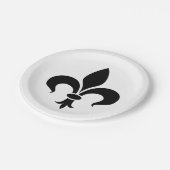 (紋章の)フラ・ダ・リのフランスのなテーマのパーティーの紙皿 ペーパープレート (アングル)