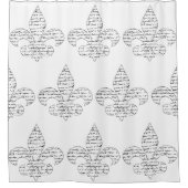 （紋章の）フラ・ダ・リのフランス人の原稿 シャワーカーテン (正面)