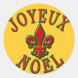 （紋章の）フラ・ダ・リのホリデーカードとのJoyeux Noel ラウンドシール