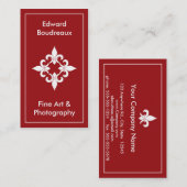 （紋章の）フラ・ダ・リのルビー色の名刺 名刺 (正面/裏面)