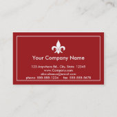 （紋章の）フラ・ダ・リのルビー色の名刺 名刺 (裏面)