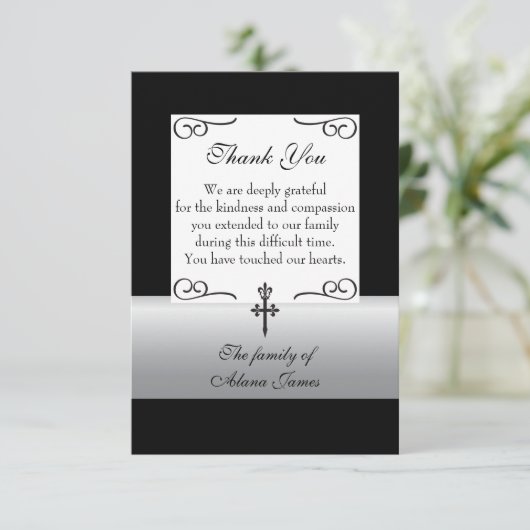 （紋章の）フラ・ダ・リの十字の悔やみや弔慰のサンキューカード サンキューカード (スタンド正面)