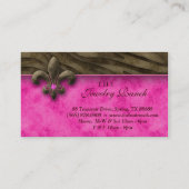 （紋章の）フラ・ダ・リの名刺のジュエリーのピンクのシマウマ 名刺 (裏面)