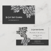 （紋章の）フラ・ダ・リの石炭の白黒のダマスク織の名刺 名刺 (正面/裏面)