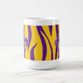 （紋章の）フラ・ダ・リの紫色及び金ゴールドのトラのストライプ コーヒーマグカップ (中央)