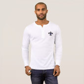 （紋章の）フラ・ダ・リの薄いブルーライン聖者の長袖の上 Tシャツ (正面フル)