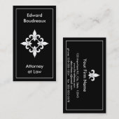 (紋章の)フラ・ダ・リの黒檀の名刺 名刺 (正面/裏面)