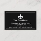 (紋章の)フラ・ダ・リの黒檀の名刺 名刺 (裏面)