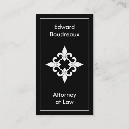 (紋章の)フラ・ダ・リの黒檀の名刺 名刺 (正面)