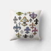 （紋章の）フラ・ダ・リのFlorニュー・オーリンズの宝石の枕 クッション (裏面)