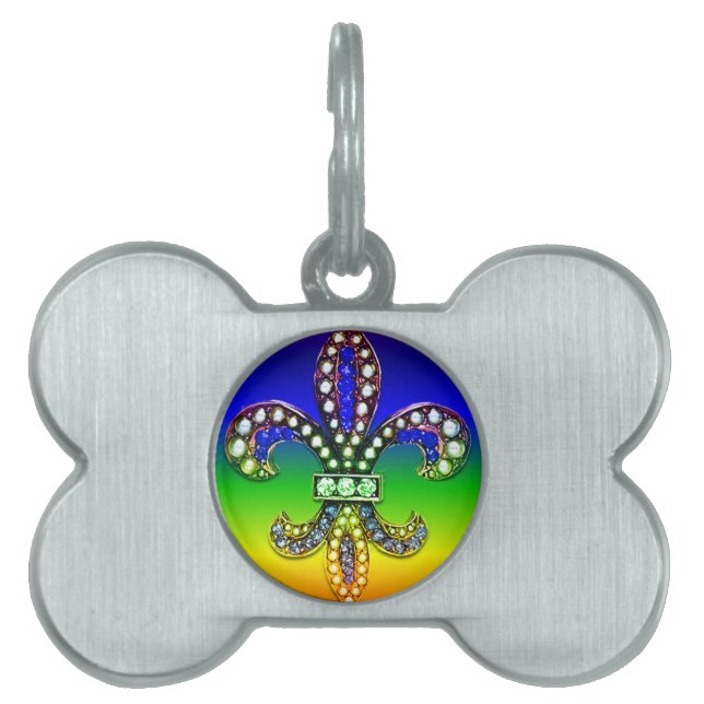 （紋章の）フラ・ダ・リのFlorニュー・オーリンズの宝石の輝き ペットネームタグ (正面)