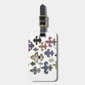 （紋章の）フラ・ダ・リのFlorニュー・オーリンズの宝石の輝き ラゲッジタグ (正面縦)