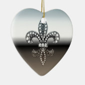 （紋章の）フラ・ダ・リのFlorニュー・オーリンズの銀製の黒 セラミックオーナメント (右)