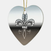 （紋章の）フラ・ダ・リのFlorニュー・オーリンズの銀製の黒 セラミックオーナメント (左)