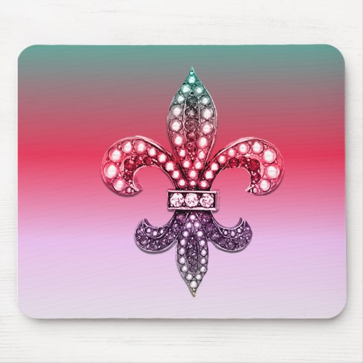 （紋章の）フラ・ダ・リのFlorニュー・オーリンズ数々のな色のピンク マウスパッド (正面)
