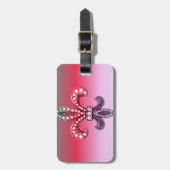 （紋章の）フラ・ダ・リのFlorニュー・オーリンズ数々のな色のピンク ラゲッジタグ (正面縦)