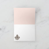 (紋章の)フラ・ダ・リのMerciのピンクおよび黒いサンキューカード サンキューカード (内部)