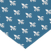 (紋章の)フラ・ダ・リインホワイトオン深いコバルトブルー ショートテーブルランナー (コーナー)