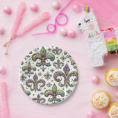 (紋章の)フラ・ダ・リウォーターカラーマルディグラスビベス ペーパープレート (パーティー)