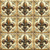 （紋章の）フラ・ダ・リエレガンスセラミックタイル タイル