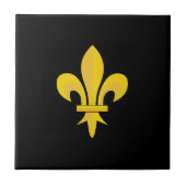 （紋章の）フラ・ダ・リオン黒セラミックタイル タイル (正面)