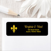 (紋章の)フラ・ダ・リオン黒差出人住所ラベル ラベル (インサイチュ)