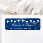 (紋章の)フラ・ダ・リクラシックブルーライト |差出人住所 ラベル (インサイチュ)