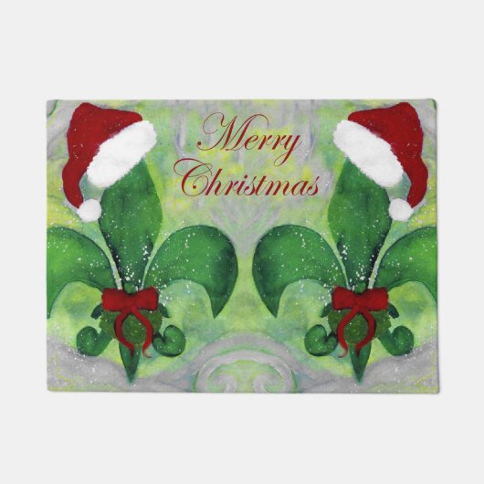 （紋章の）フラ・ダ・リクリスマスの休日のラグの模様 ドアマット (正面)