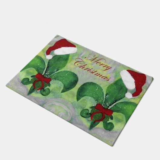 （紋章の）フラ・ダ・リクリスマスの休日のラグの模様 ドアマット (アングル)