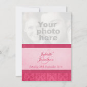 (紋章の)フラ・ダ・リスタイルピンク写真結婚式招待状 招待状 (正面)