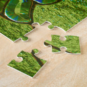 (紋章の)フラ・ダ・リステンドグラスグリーン ジグソーパズル (側面)