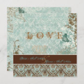 （紋章の）フラ・ダ・リダマスクモダン – 結婚式招待状 招待状 (正面/裏面)