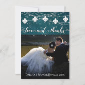 (紋章の)フラ・ダ・リティール(緑がかった色)灯 |写真ハートの愛と サンキューカード (正面)