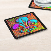 (紋章の)フラ・ダ・リデジタルアートデザインコースター スクエアペーパーコースター (アングル)