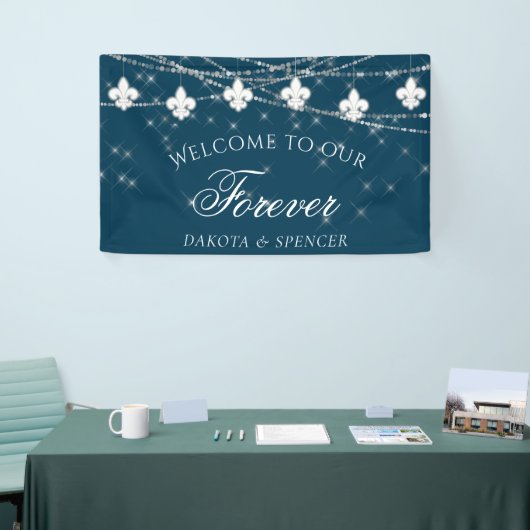 （紋章の）フラ・ダ・リネイビーブルーライト |永遠へようこそ 横断幕 (トレードショー)