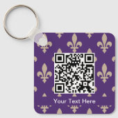 (紋章の)フラ・ダ・リパターフランスのン王室の、クリーム、紫 キーホルダー (正面)