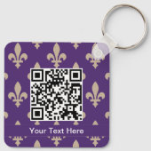 (紋章の)フラ・ダ・リパターフランスのン王室の、クリーム、紫 キーホルダー (裏面)