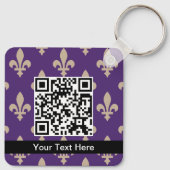 (紋章の)フラ・ダ・リパターフランスのン王室の、クリーム、紫 キーホルダー (裏面)