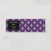 （紋章の）フラ・ダ・リパターフランスのン王室の、クリーム、紫 スキニー名刺 (裏面)