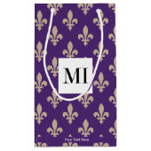 （紋章の）フラ・ダ・リパターフランスのン王室の、クリーム、紫 スモールペーパーバッグ (裏面)