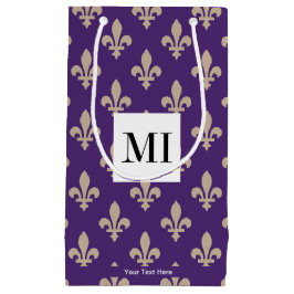 （紋章の）フラ・ダ・リパターフランスのン王室の、クリーム、紫 スモールペーパーバッグ