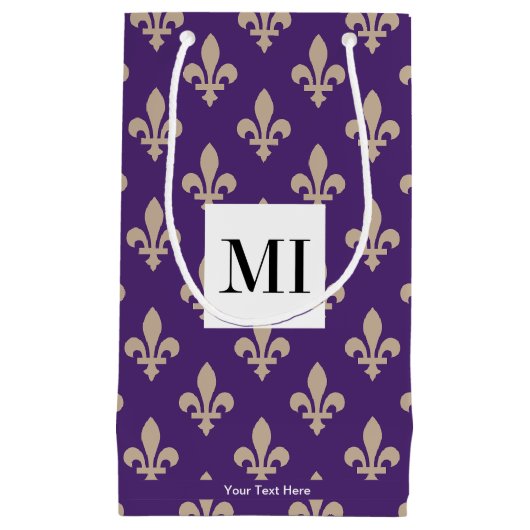 （紋章の）フラ・ダ・リパターフランスのン王室の、クリーム、紫 スモールペーパーバッグ (正面)