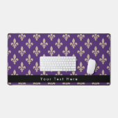 （紋章の）フラ・ダ・リパターフランスのン王室の、クリーム、紫 デスクマット (キーボード&マウス)