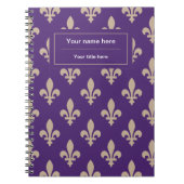 （紋章の）フラ・ダ・リパターフランスのン王室の、クリーム、紫 ノートブック (正面)