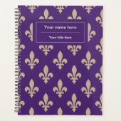 （紋章の）フラ・ダ・リパターフランスのン王室の、クリーム、紫 プランナー手帳 (正面)