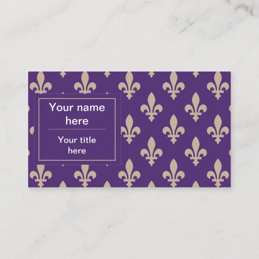 (紋章の)フラ・ダ・リパターフランスのン王室の、クリーム、紫 名刺 (裏面)