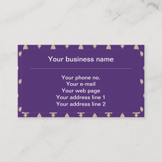 (紋章の)フラ・ダ・リパターフランスのン王室の、クリーム、紫 名刺 (正面)