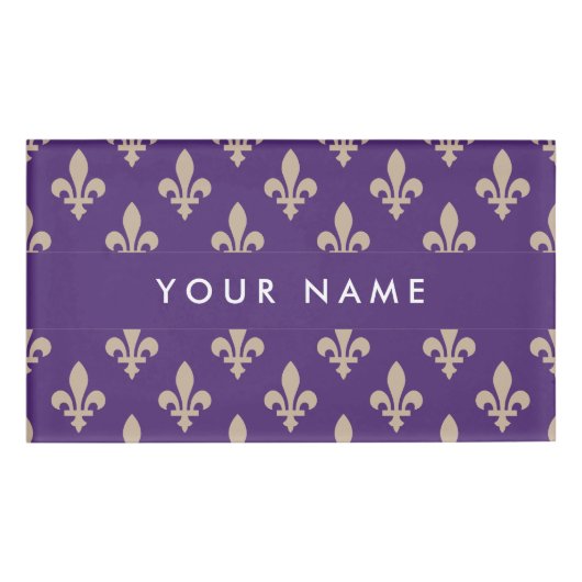 （紋章の）フラ・ダ・リパターフランスのン王室の、クリーム、紫 名札 (正面)