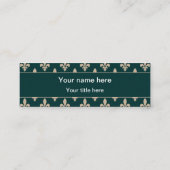 （紋章の）フラ・ダ・リパターフランスのン王室の、クリーム、緑 スキニー名刺 (裏面)