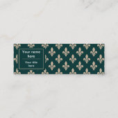 (紋章の)フラ・ダ・リパターフランスのン王室の、クリーム、緑 スキニー名刺 (裏面)